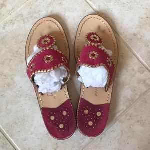 Pink Suede Jack Roger Sandals